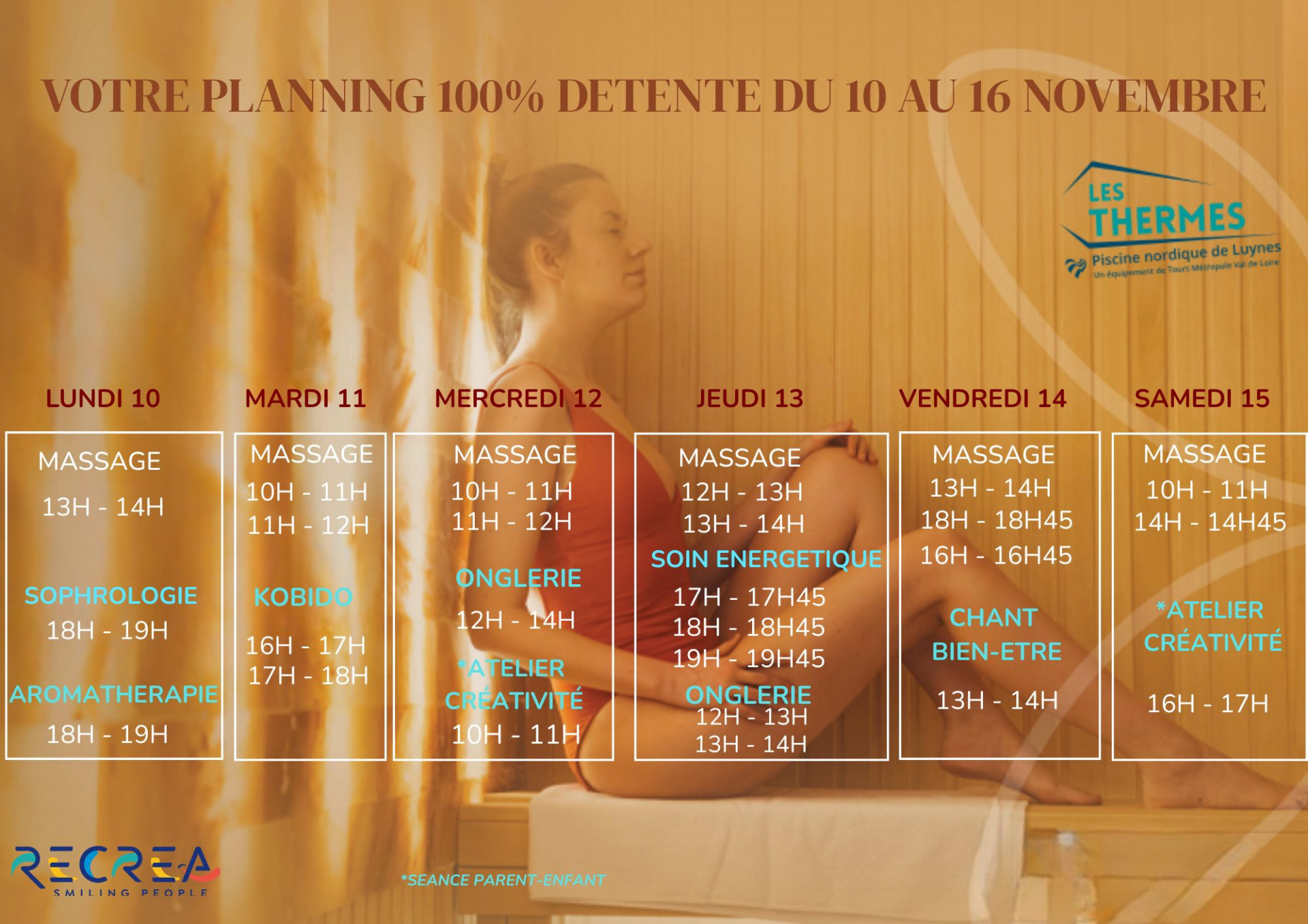🌿 Planning Mois du Bien-Être du 10 au 15 novembre 🌿