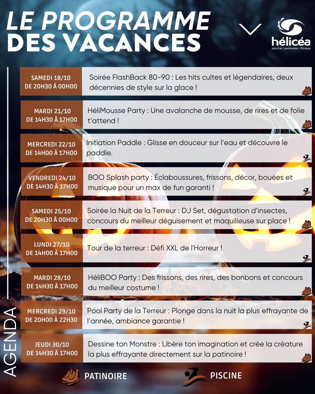 Programme des vacances d'octobre 2025