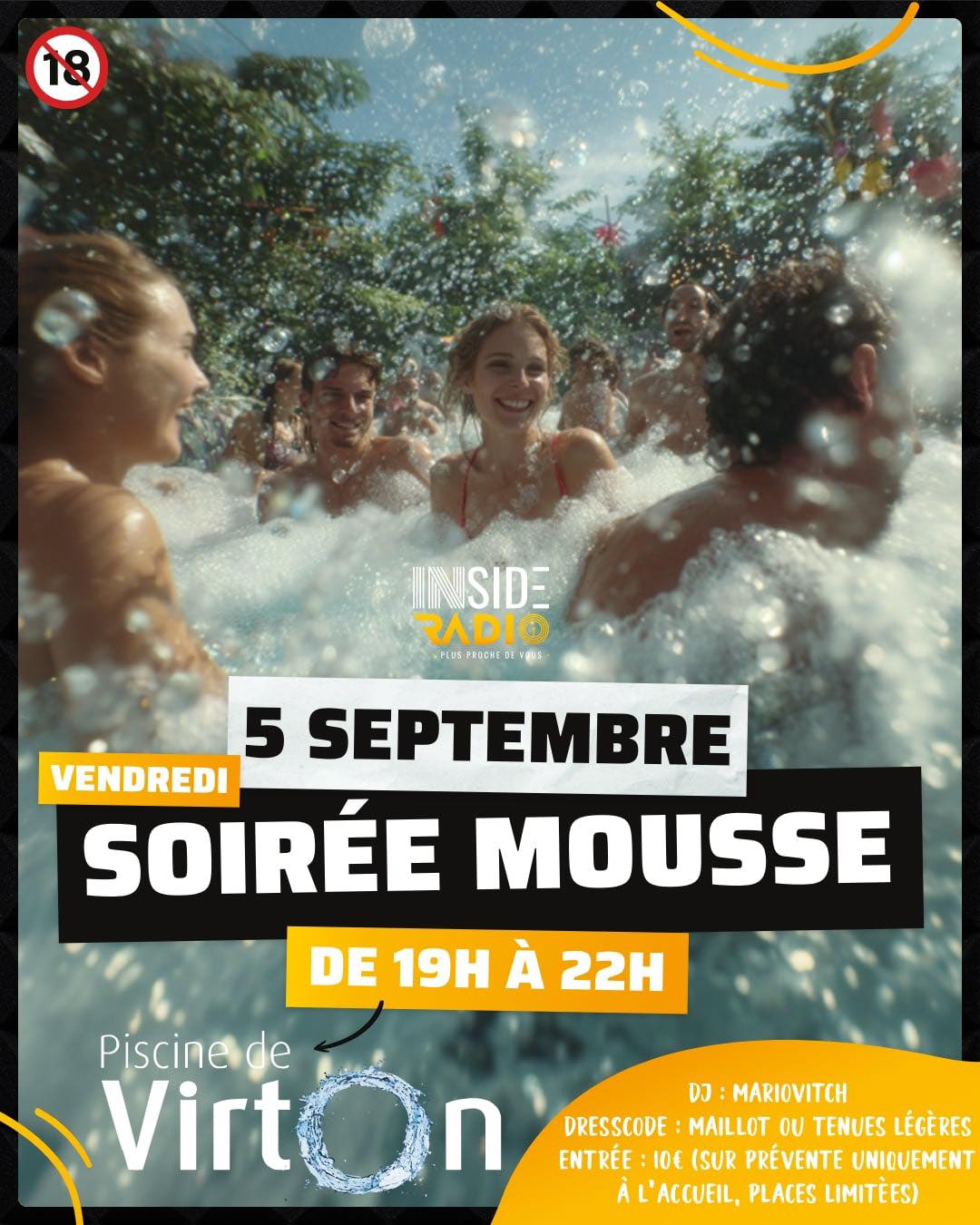 Soirée mousse à la piscine de Virton!