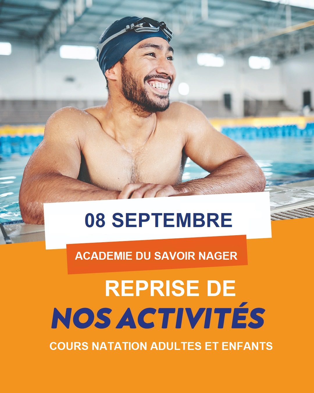 REPRISE COURS NATATION ADULTES ET ENFANTS A PARTIR DU 08 SEPTEMBRE 2025