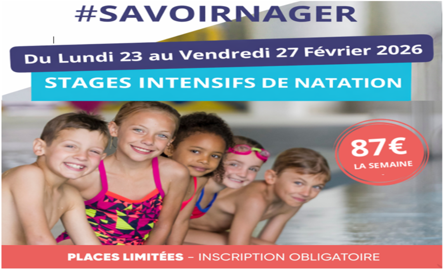 Stage natation enfants - Vacances de F&eacute;vrier 2026