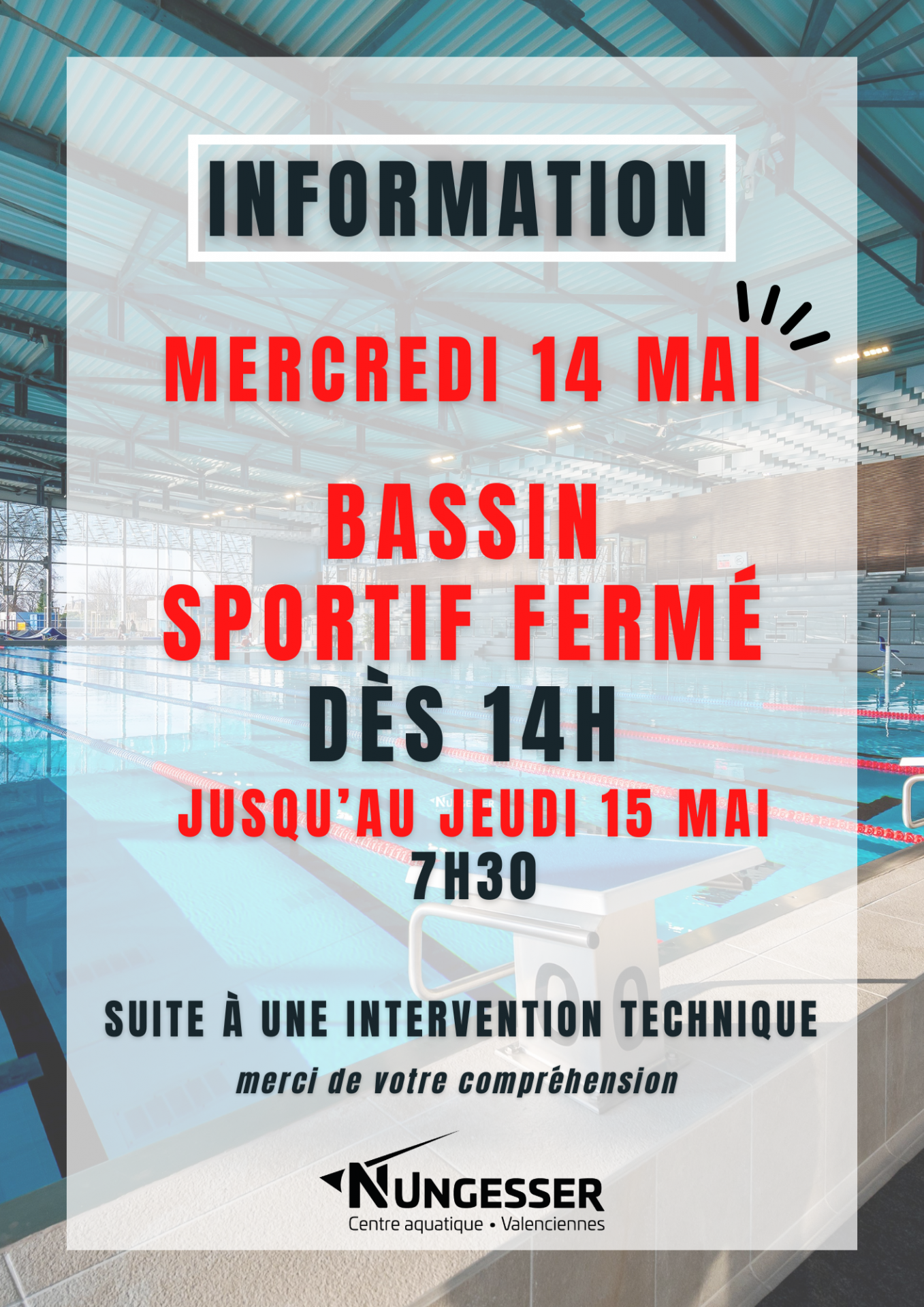 BASSIN SPORTIF FERMÉ - 14 MAI