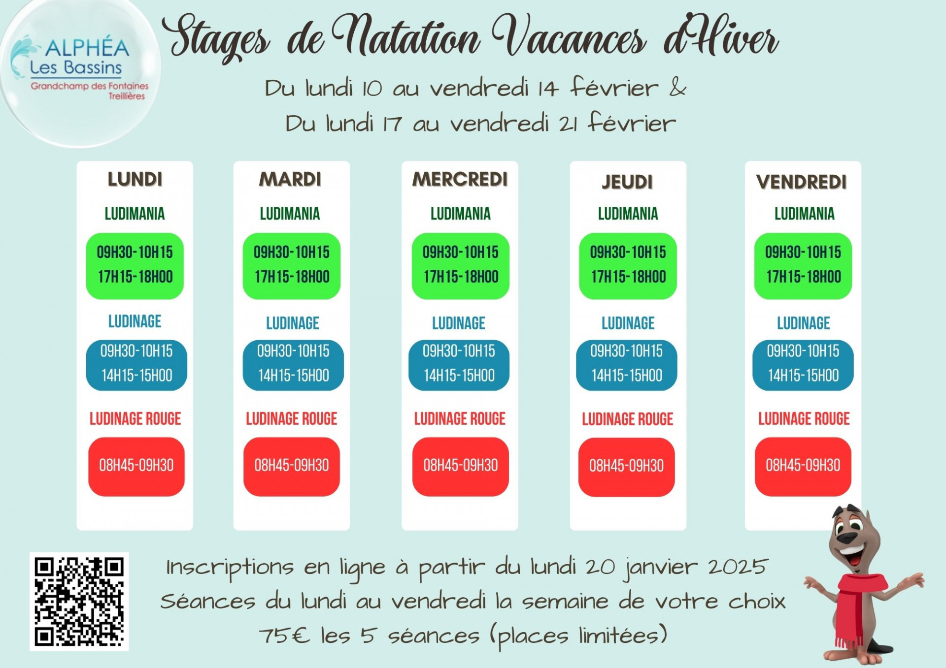 Stages de Natation - Vacances d'Hiver