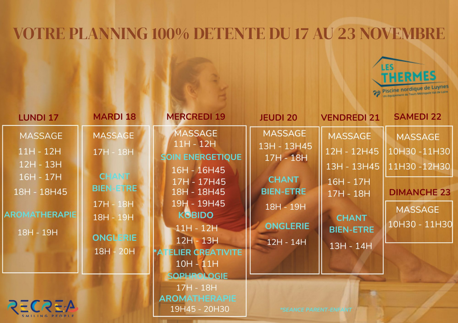 🌿 Planning Mois du Bien-Être du 17 au 22 novembre 🌿