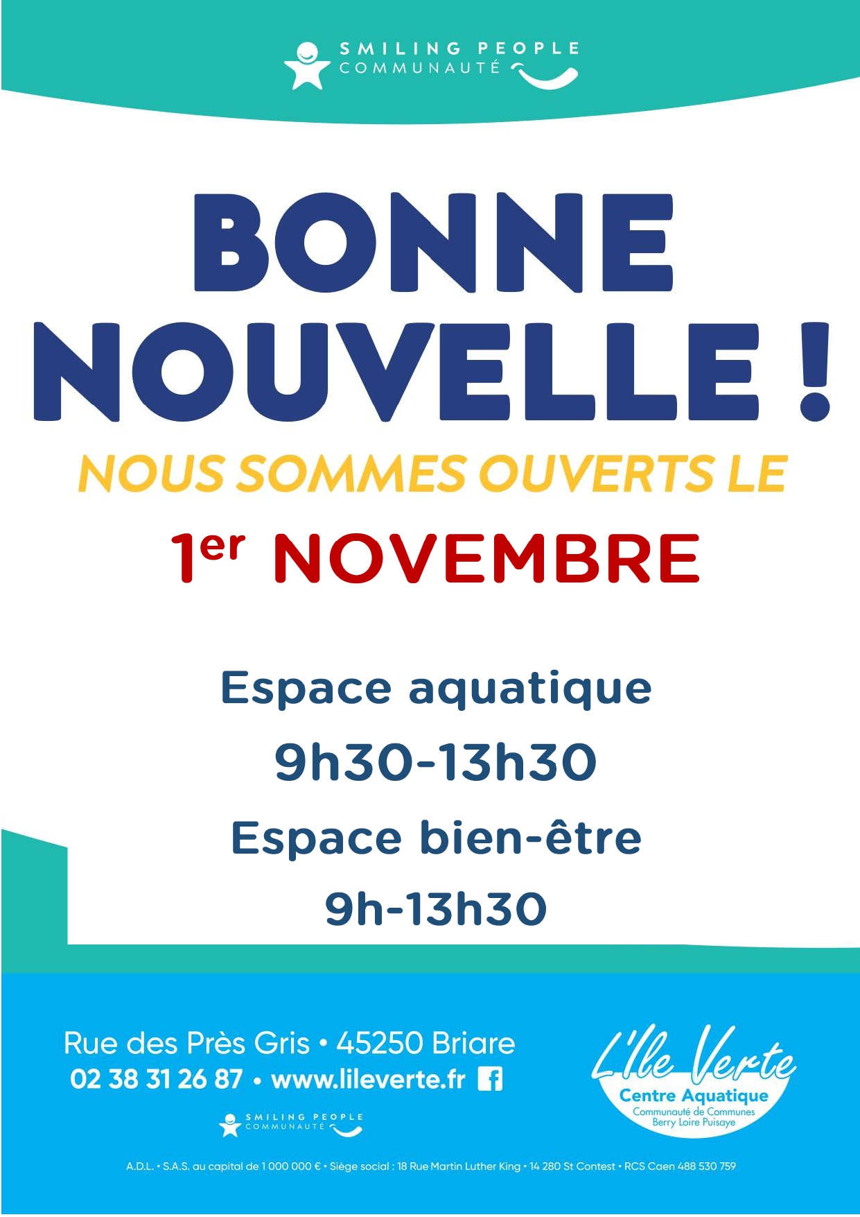 Ouverture exceptionnelle le 1er novembre