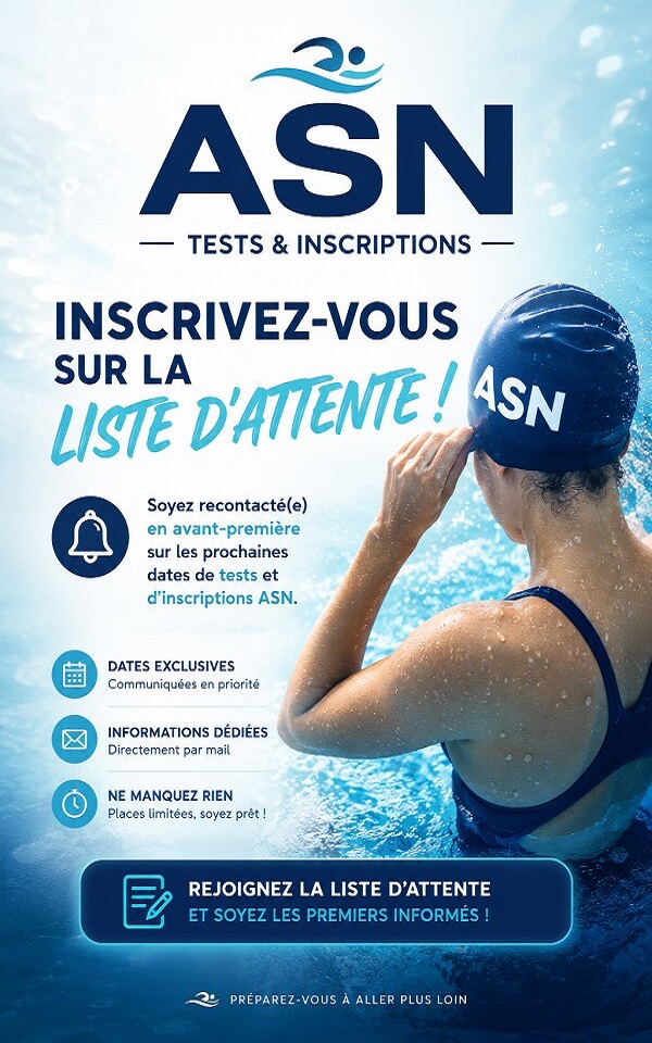 Tests ASN & inscriptions &agrave; l'Acad&eacute;mie du Savoir-Nager